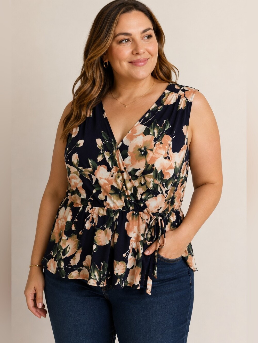 West Kei Floral Wrap Top 1X NWT